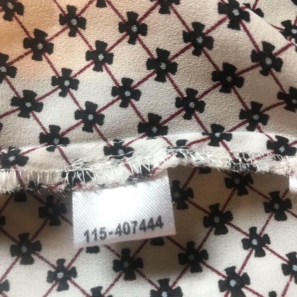 Loft Button Down Patterned Blouse Size Xsp - image 5